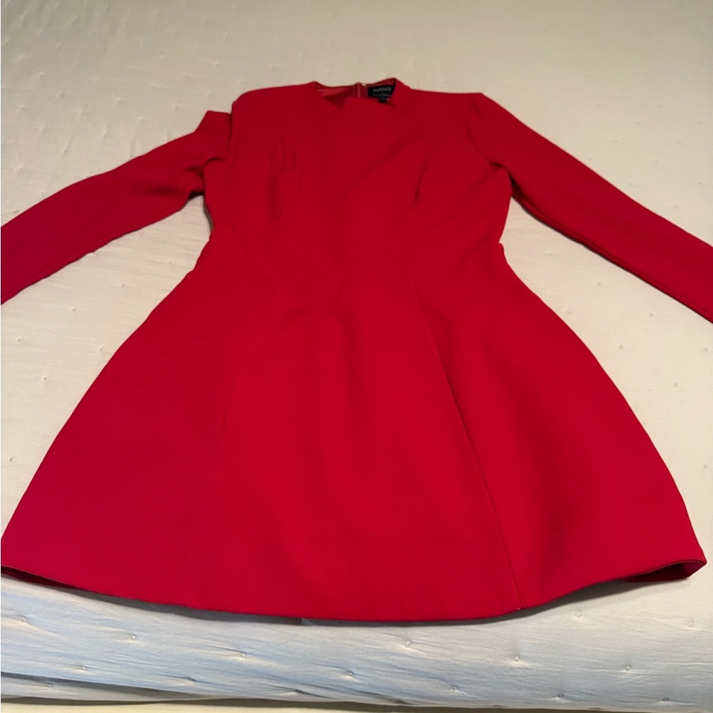 Bardot Red Long Sleeve Sheath Mini Dress - Picture 6 of 8